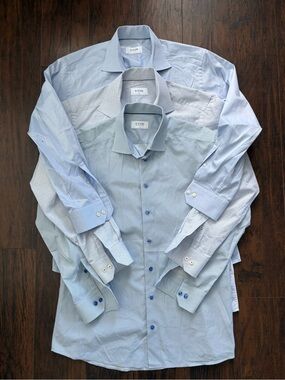 3 ETON slim button down shirts sz 41/16